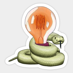 Lightbulb Snake Sticker